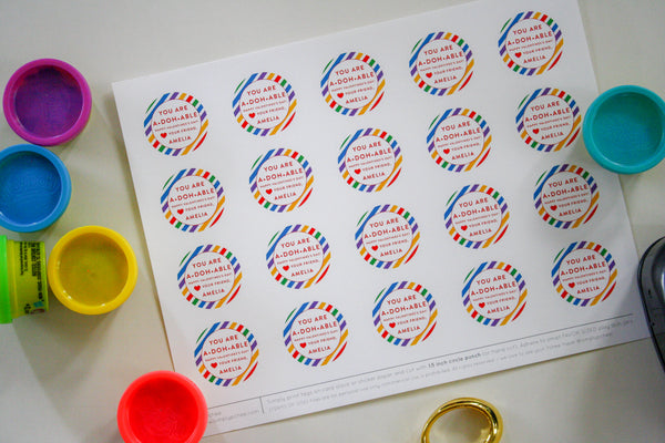 play doh tags / stickers /  Printable Valentines