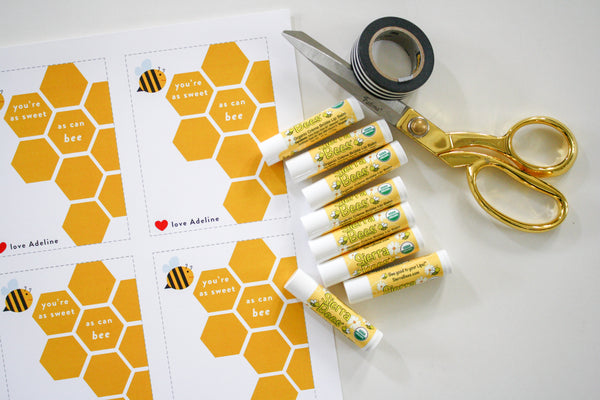 BEE Lip Balm / Chapstick Printable Valentines