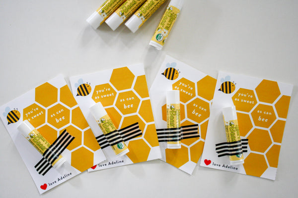 BEE Lip Balm / Chapstick Printable Valentines