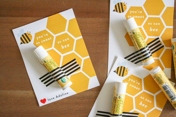 BEE Lip Balm / Chapstick Printable Valentines
