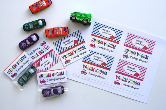 Printable Car Valentine Tags