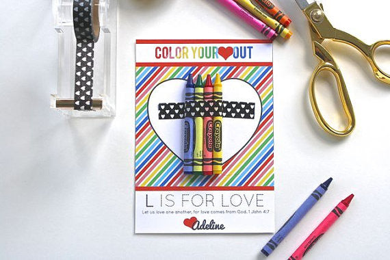 5x7 Printable Crayon Valentine