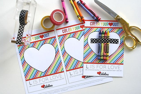 5x7 Printable Crayon Valentine