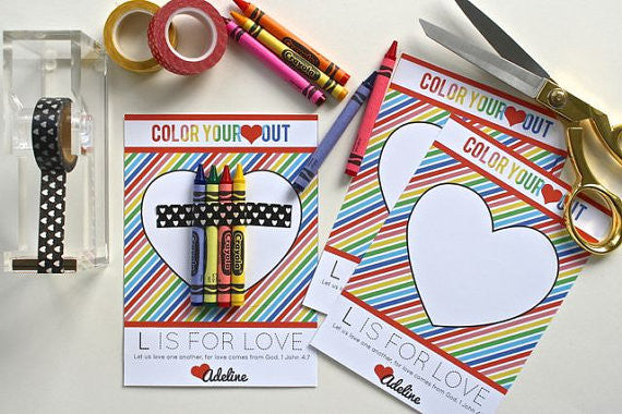 5x7 Printable Crayon Valentine
