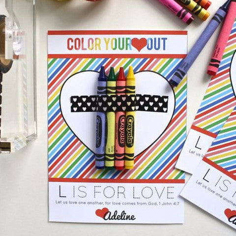 5x7 Printable Crayon Valentine