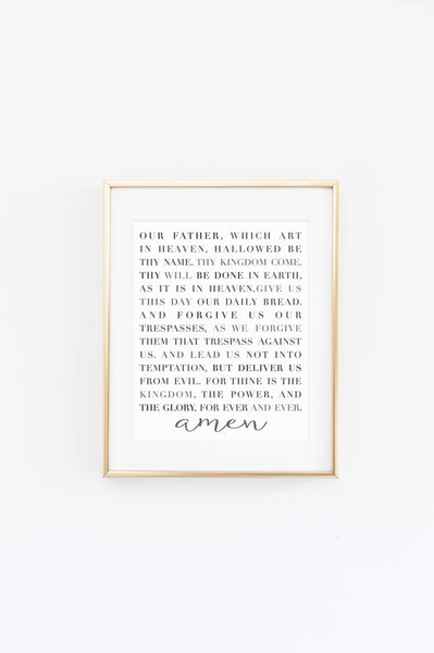 The Lord's Prayer - printable 8x10 print